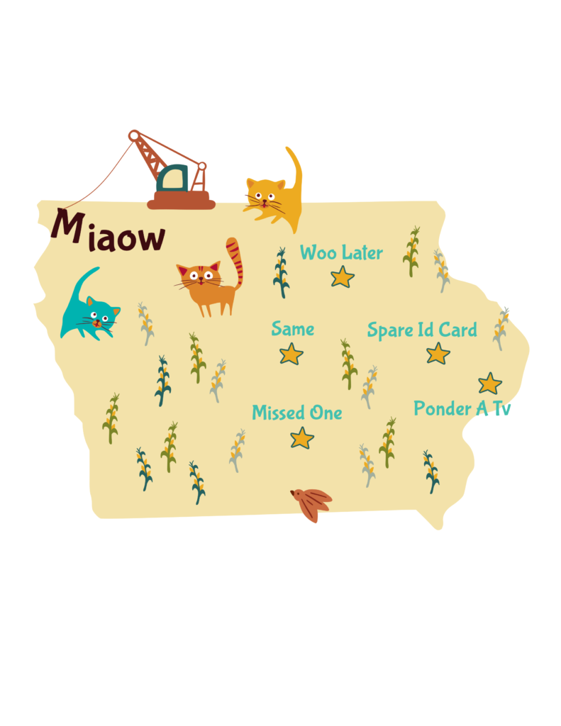 Anagram map of Iowa.