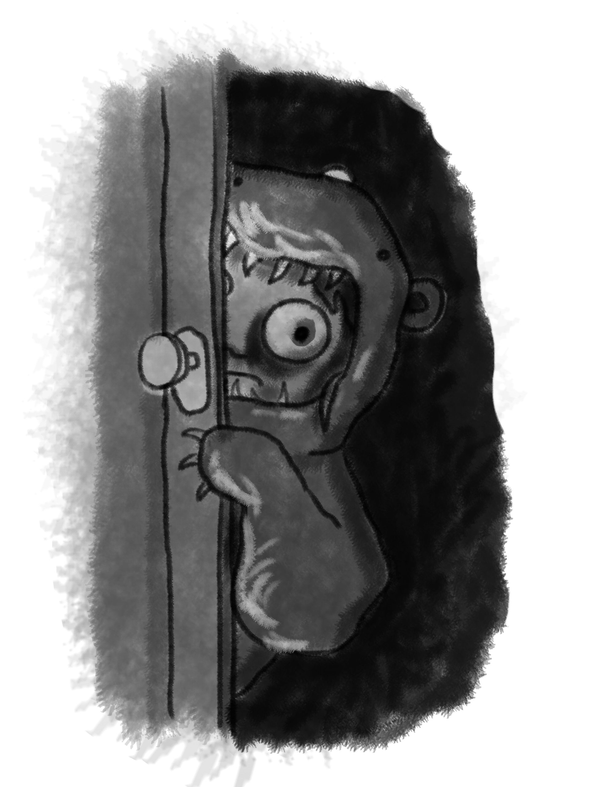 Moldylocks peeking out of the closet. 